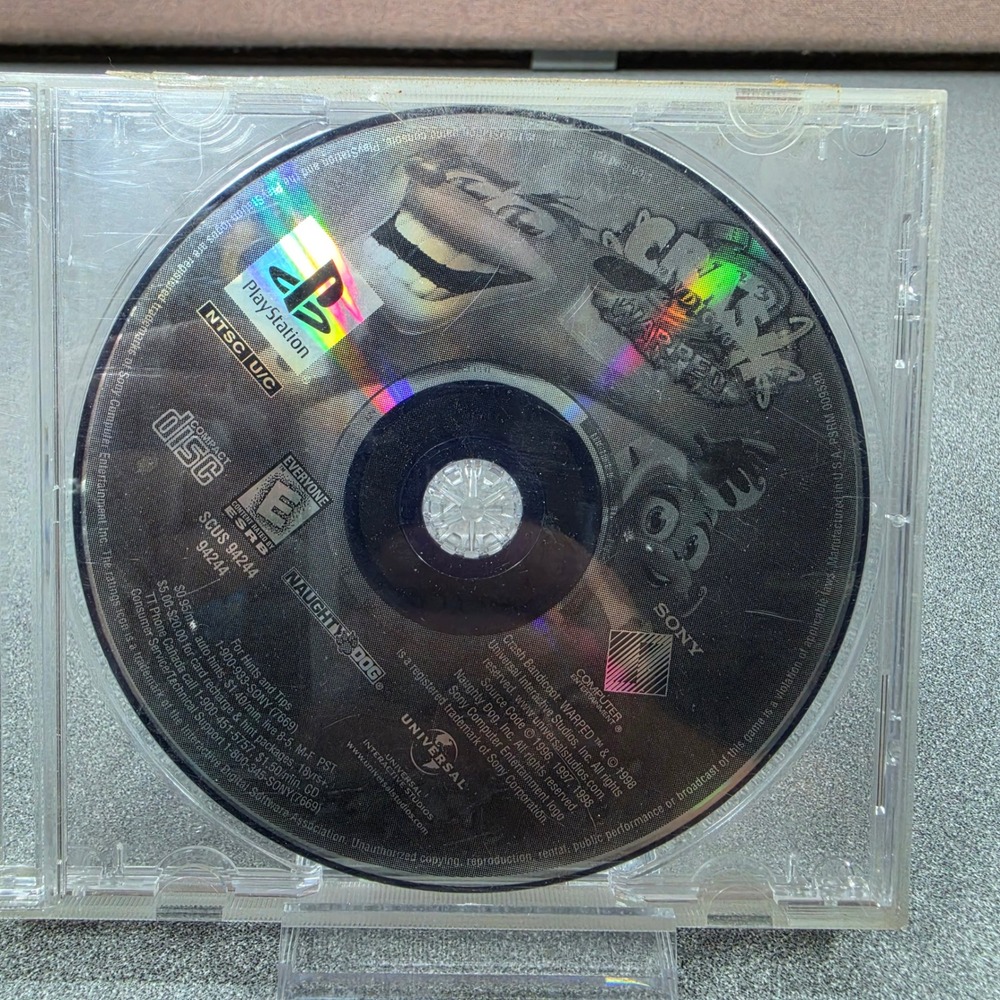 Sony Crash Bandicoot 3 Warped‎ PS1 Video Game Disc Only